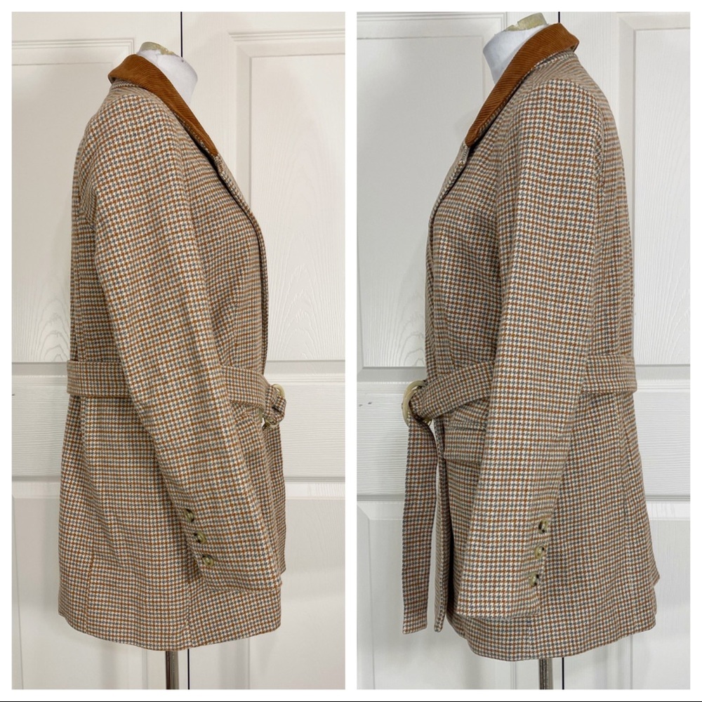 NWT! Moon River Herringbone Double Breasted Jacket with contrast collar - Picture 6 of 16